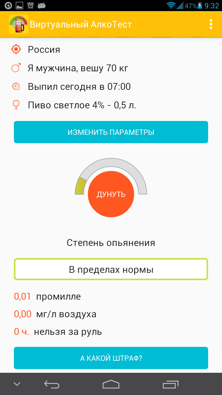 Виртуальный АлкоТест скачать бесплатно Еда и напитки на Android из каталога  RuStore от Doublerouble