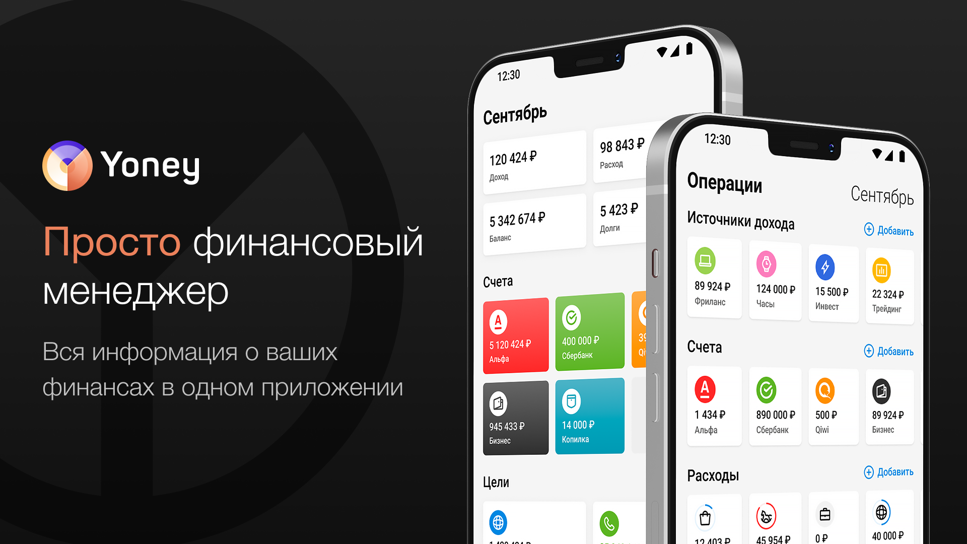 Финансовый менеджер Yoney скачать бесплатно Финансы на Android из каталога  RuStore от Золотухин Василий Геннадьевич