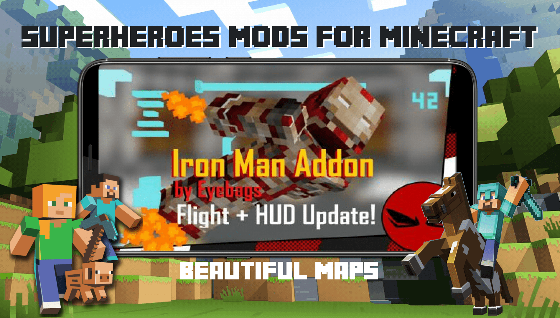 Superheroes mods for Minecraft скачать бесплатно Утилиты на Android из  каталога RuStore от Беллер Александр Александрович