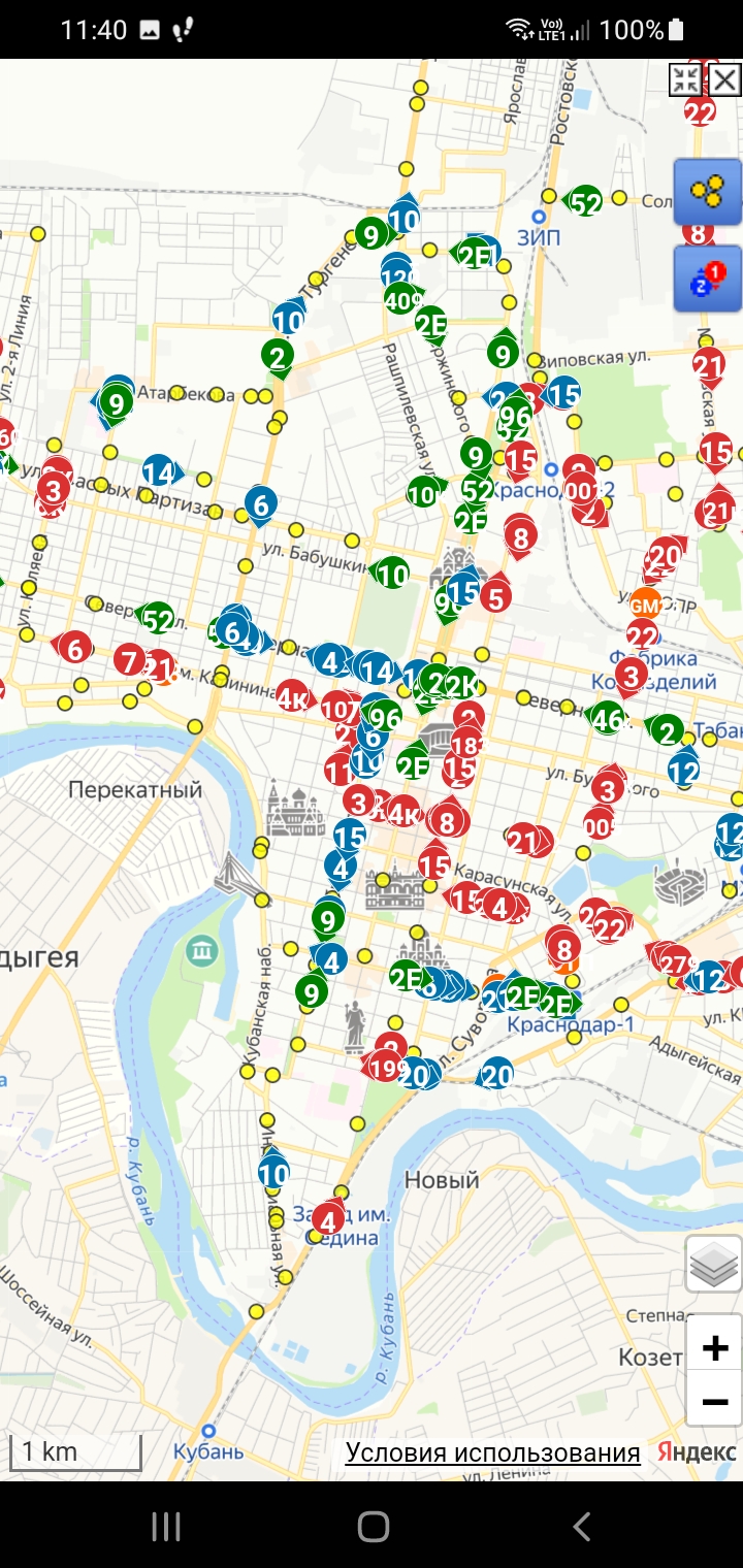 Карта транспорта краснодара онлайн в реальном