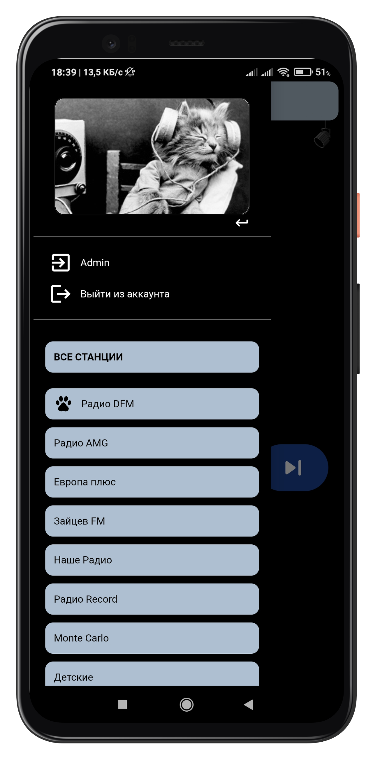 Radio Cat скачать бесплатно Развлечения на Android из каталога RuStore от  SeFlow Apps