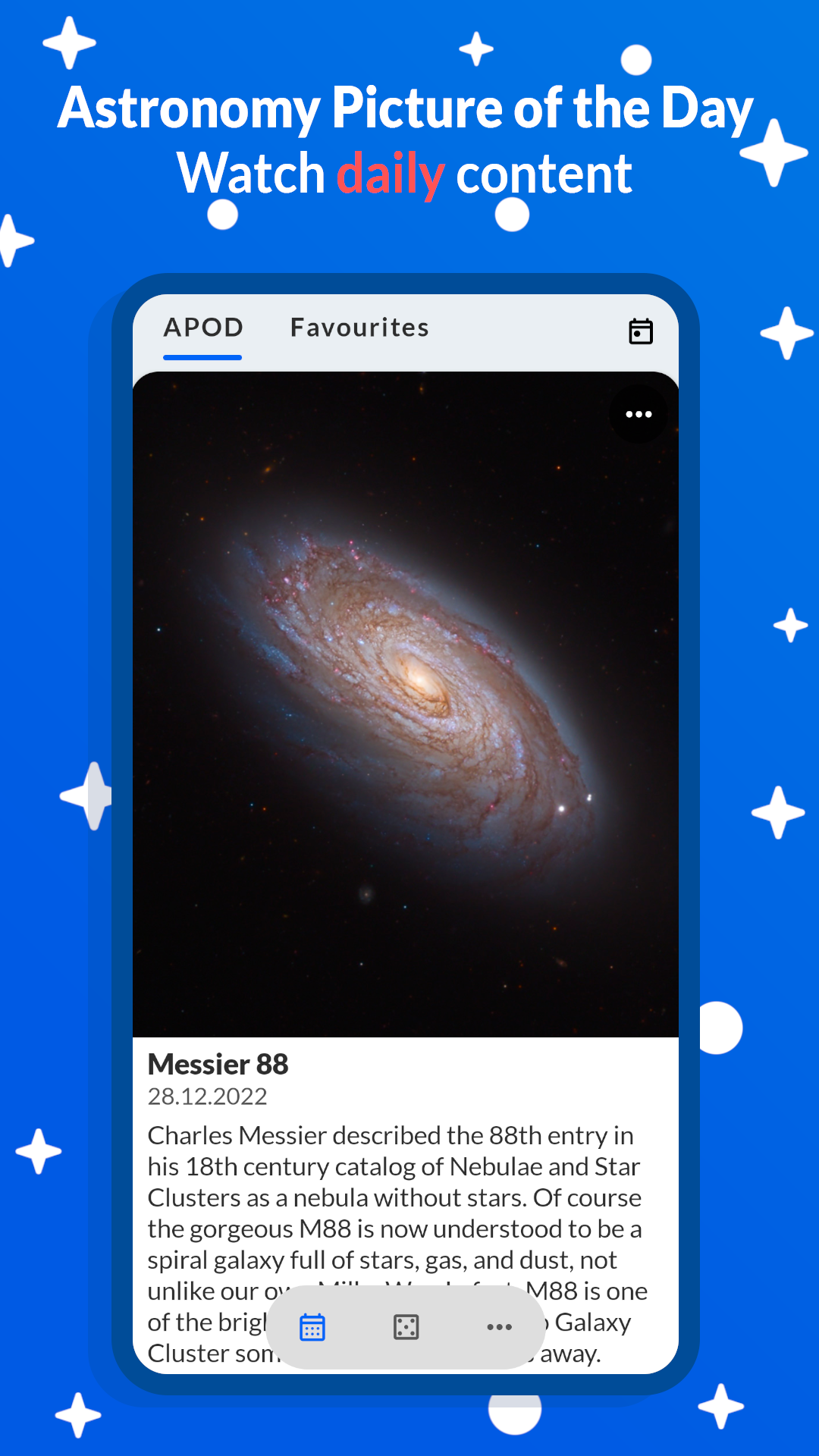 Space Explorer - Ежедневная Астрономия скачать бесплатно Образование на  Android из каталога RuStore от Карчагин Вадим Сергеевич