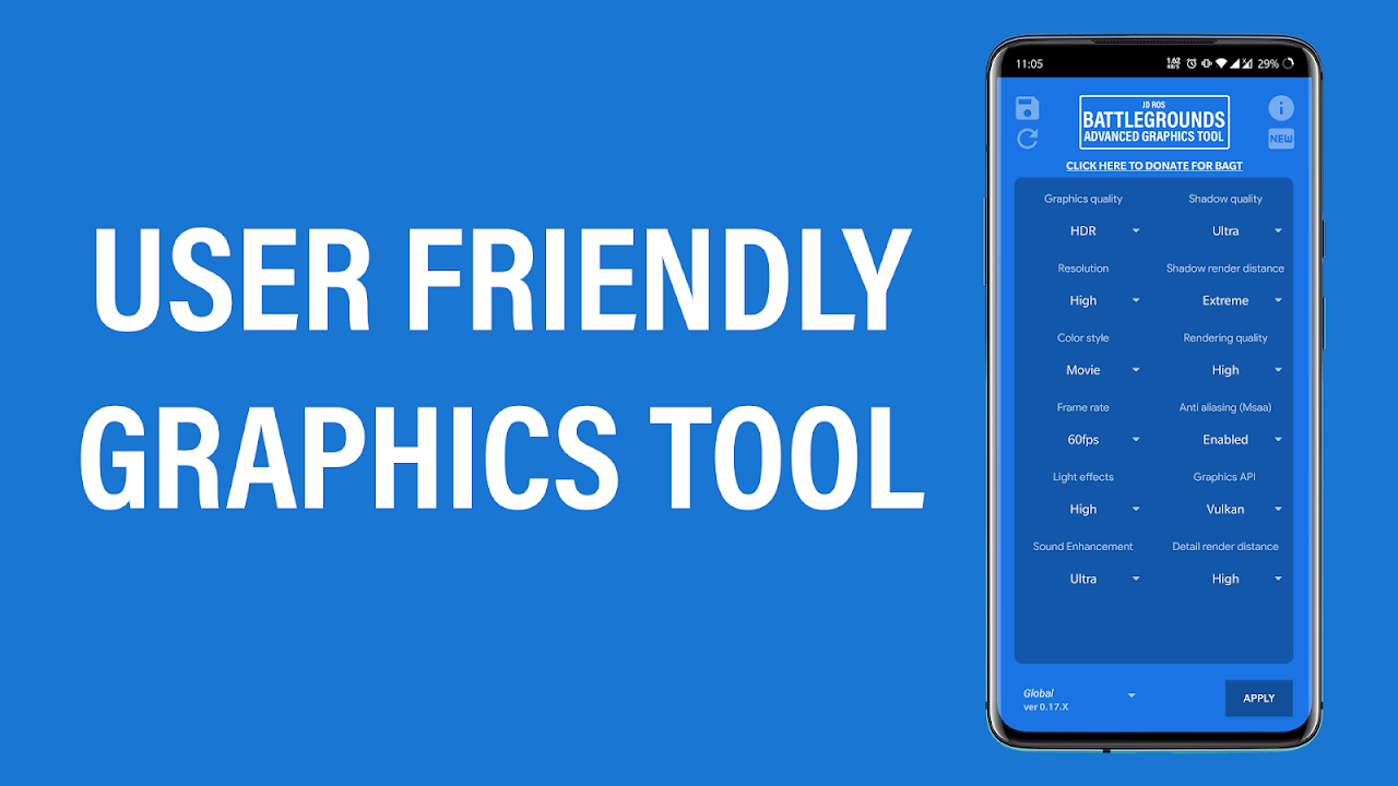 Battlegrounds Advanced Graphics Tool [NO BAN] скачать бесплатно Полезные  инструменты на Android из каталога RuStore от JD Ros
