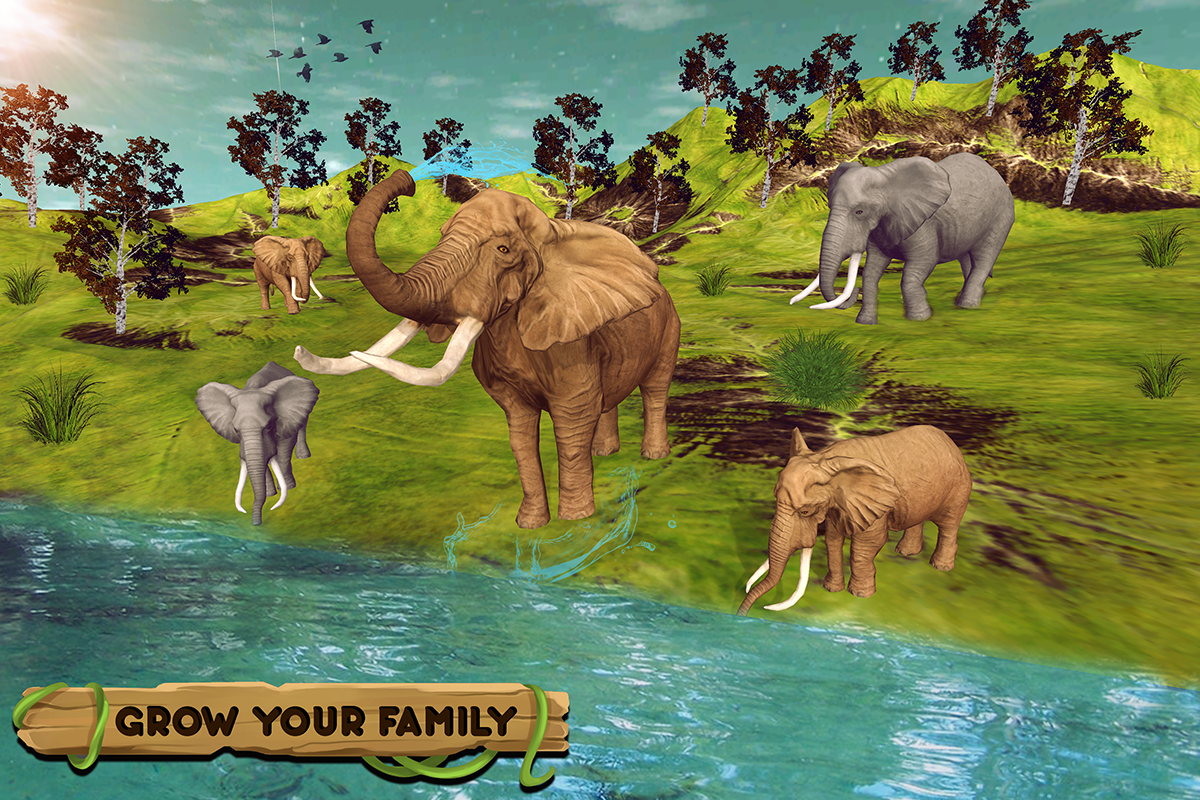 Elephant Simulator: Wild Animal Family Games скачать бесплатно Симуляторы  на Android из каталога RuStore от brainlessmagicians@gmail.com