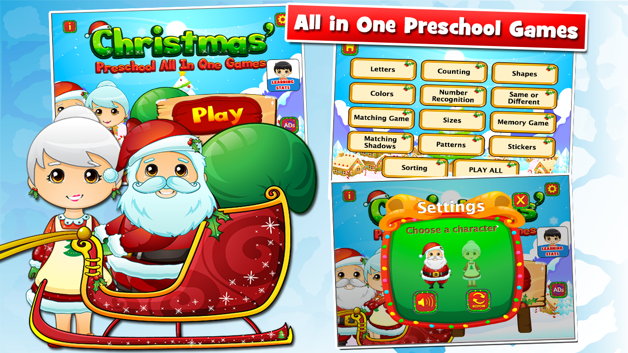 Xmas Preschool AIO скачать бесплатно Детские на Android из каталога RuStore  от Sam Witteveen