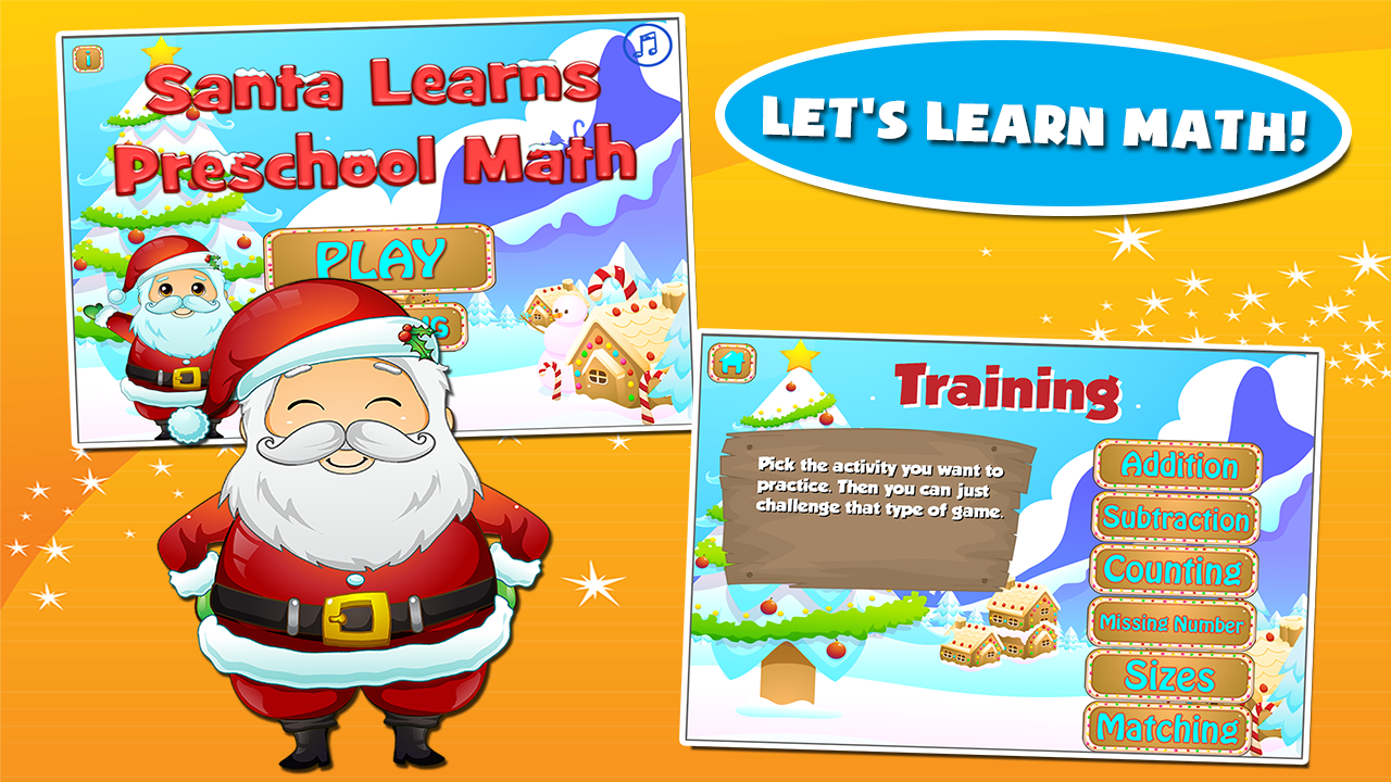 Santa Preschool Math Games скачать бесплатно Детские на Android из каталога  RuStore от Sam Witteveen