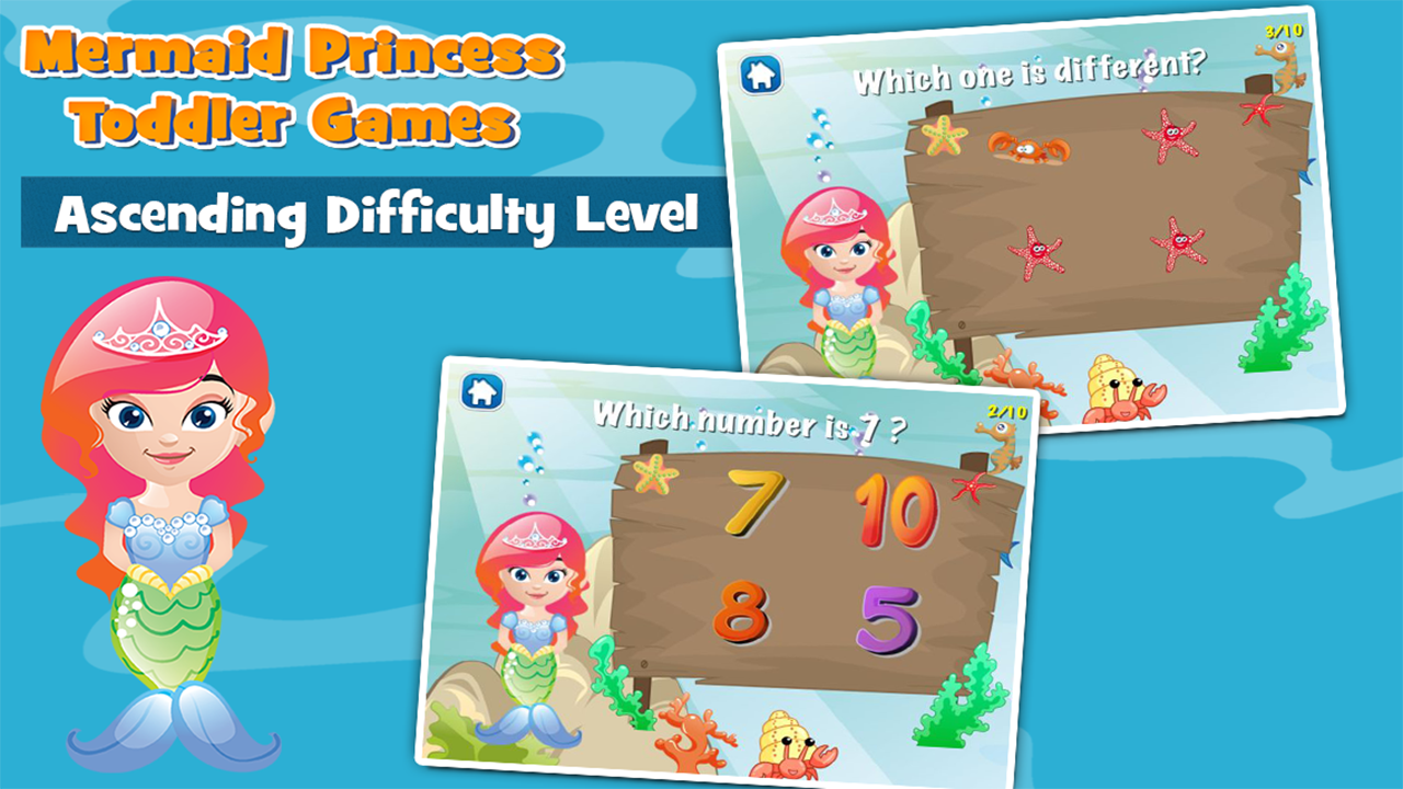 Mermaid Princess Toddler Games скачать бесплатно Детские на Android из  каталога RuStore от Family Play ltd