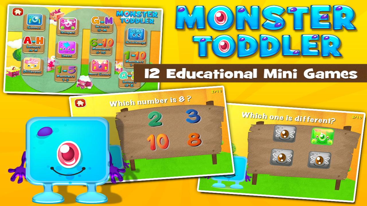 Monster Toddler Games Free скачать бесплатно Детские на Android из каталога  RuStore от Sam Witteveen