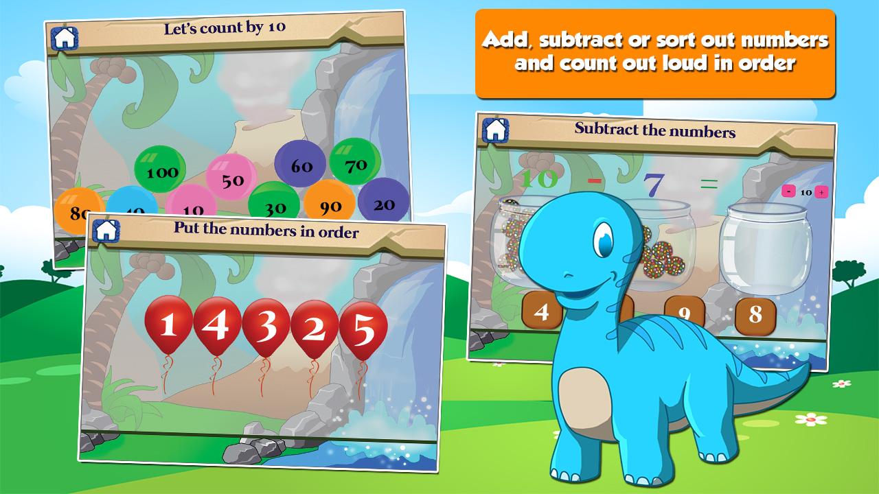 Dino 1st Grade Learning Games скачать бесплатно Детские на Android из  каталога RuStore от Family Play ltd