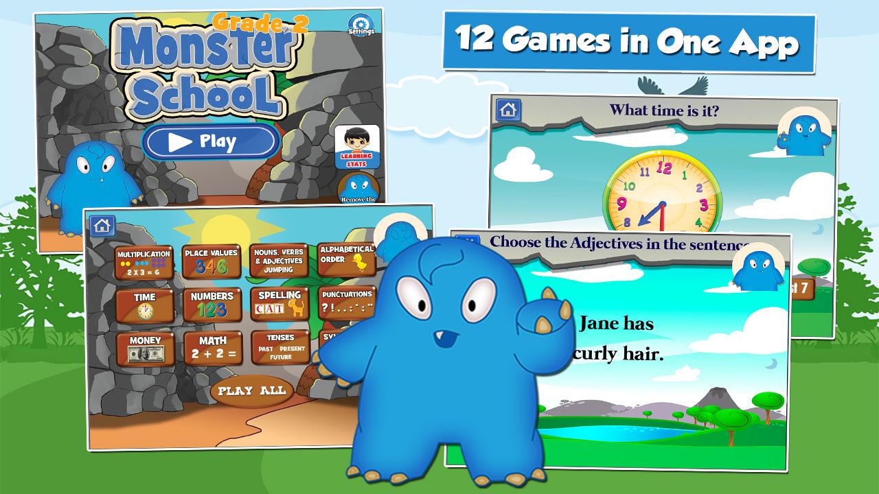 Monster Kid 2nd Grade Games скачать бесплатно Детские на Android из  каталога RuStore от Family Play ltd