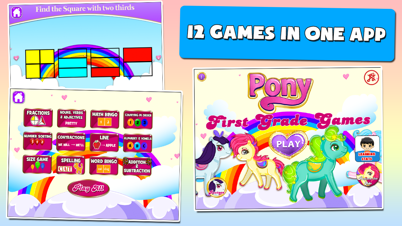 Pony Games for First Graders скачать бесплатно Детские на Android из  каталога RuStore от Family Play ltd