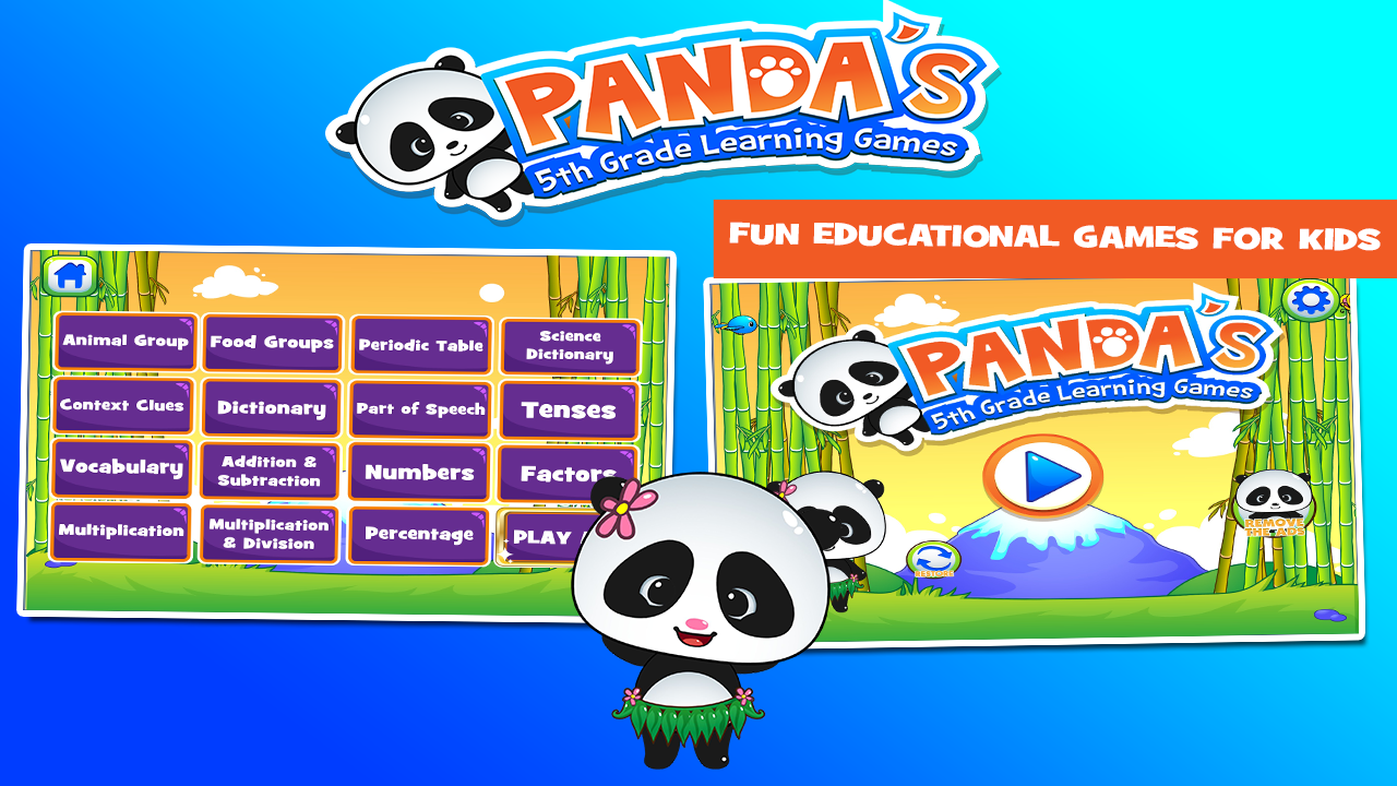 Panda 5th Grade Learning Games скачать бесплатно Детские на Android из  каталога RuStore от Family Play ltd