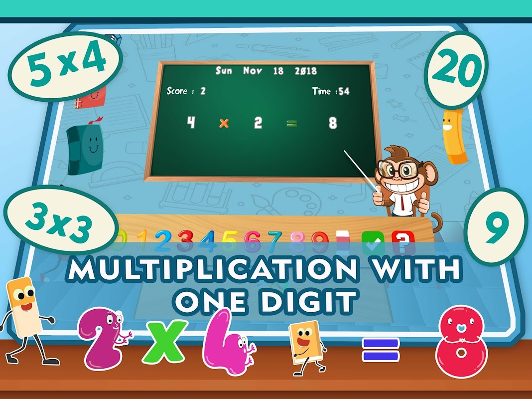 Math Multiplication times tables Quiz - Math Games скачать бесплатно  Детские на Android из каталога RuStore от The Learning Apps - Educational  Apps for kids