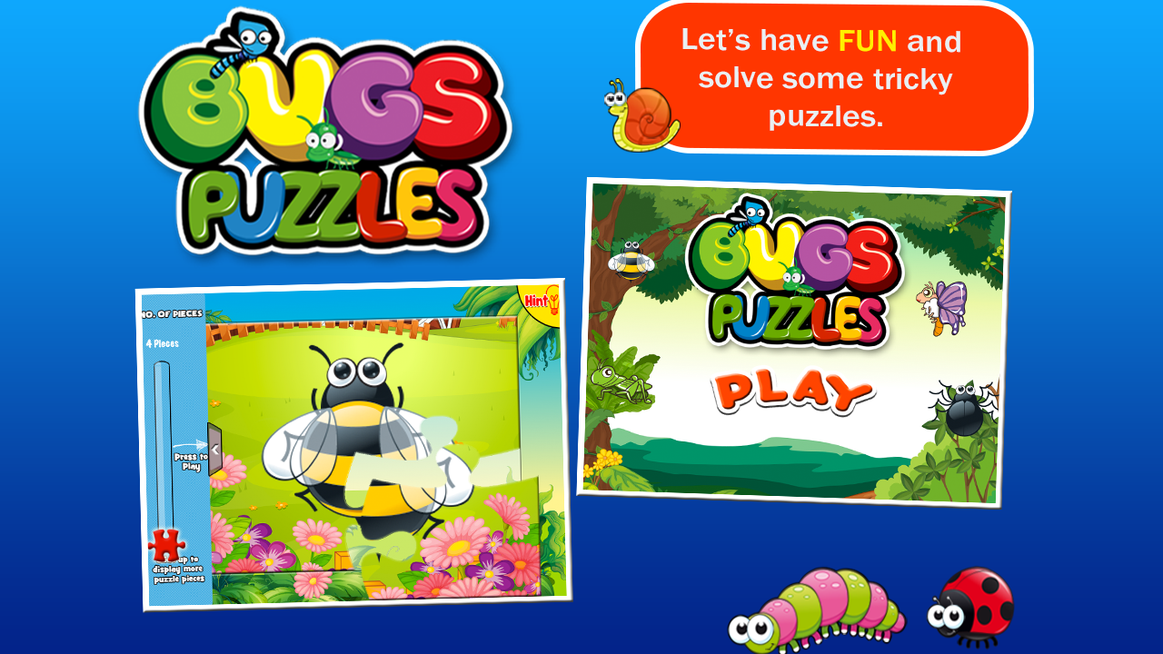 Preschool Puzzles: Bugs Jigsaw скачать бесплатно Детские на Android из  каталога RuStore от Sam Witteveen