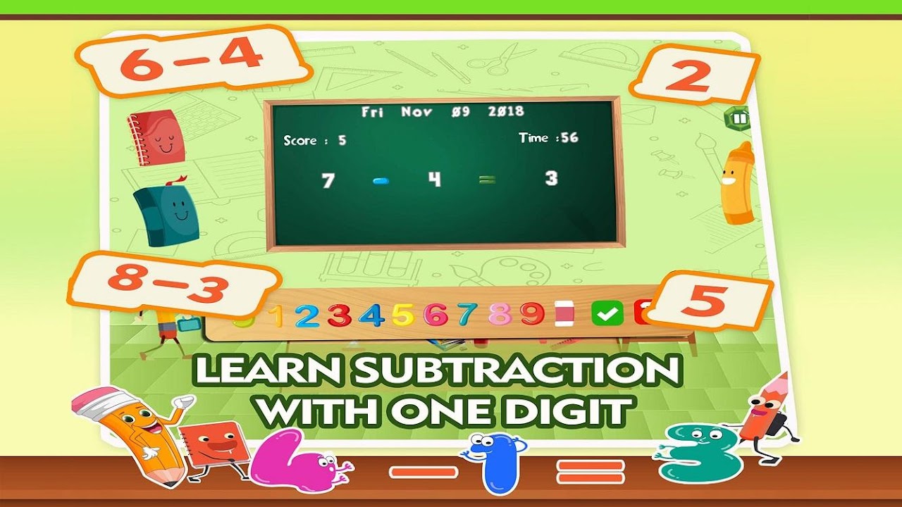 Learn Subtraction - Subtract Math Games For Kids скачать бесплатно Детские  на Android из каталога RuStore от The Learning Apps - Educational Apps for  kids