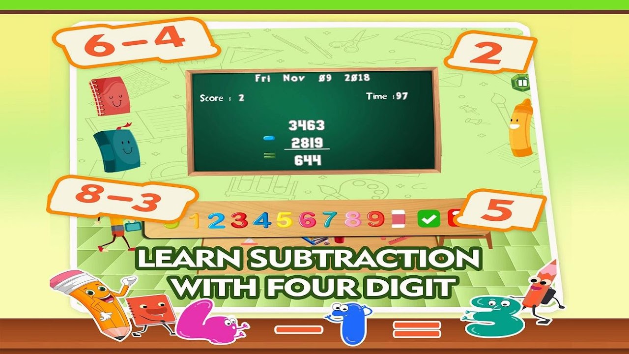 Learn Subtraction - Subtract Math Games For Kids скачать бесплатно Детские  на Android из каталога RuStore от The Learning Apps - Educational Apps for  kids