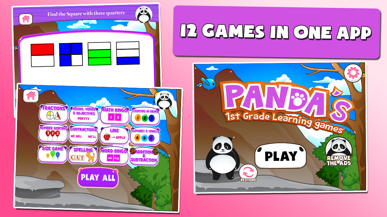 Panda 1st Grade Learning Games скачать бесплатно Детские на Android из  каталога RuStore от Family Play ltd