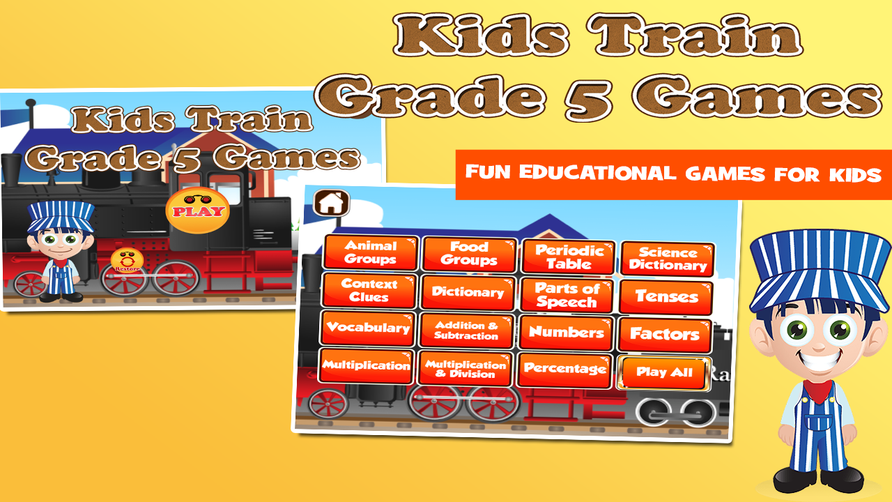 5th Grade Kids Train Games скачать бесплатно Детские на Android из каталога  RuStore от Sam Witteveen