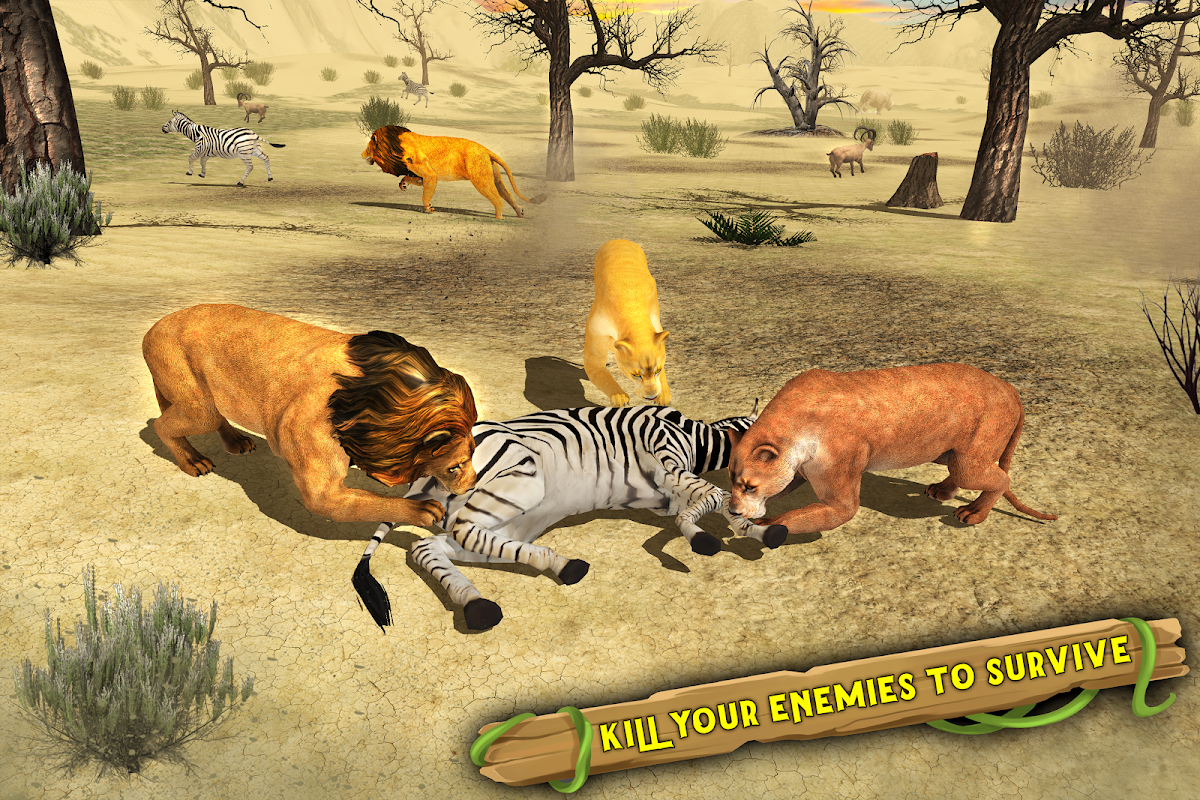 Angry Lion Family Simulator: Animal Adventure Game скачать бесплатно  Симуляторы на Android из каталога RuStore от Billion Gaming Studio