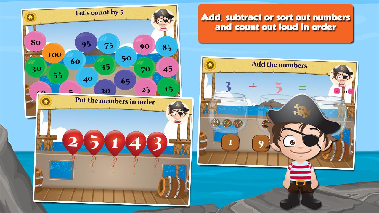 Pirate 1st Grade Fun Games скачать бесплатно Детские на Android из каталога  RuStore от Sam Witteveen