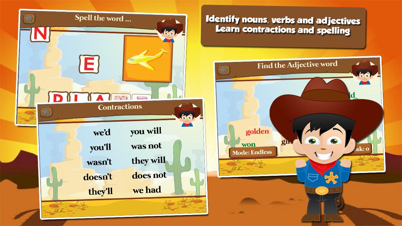 Cowboy Kids First Grade Games скачать бесплатно Детские на Android из  каталога RuStore от Sam Witteveen