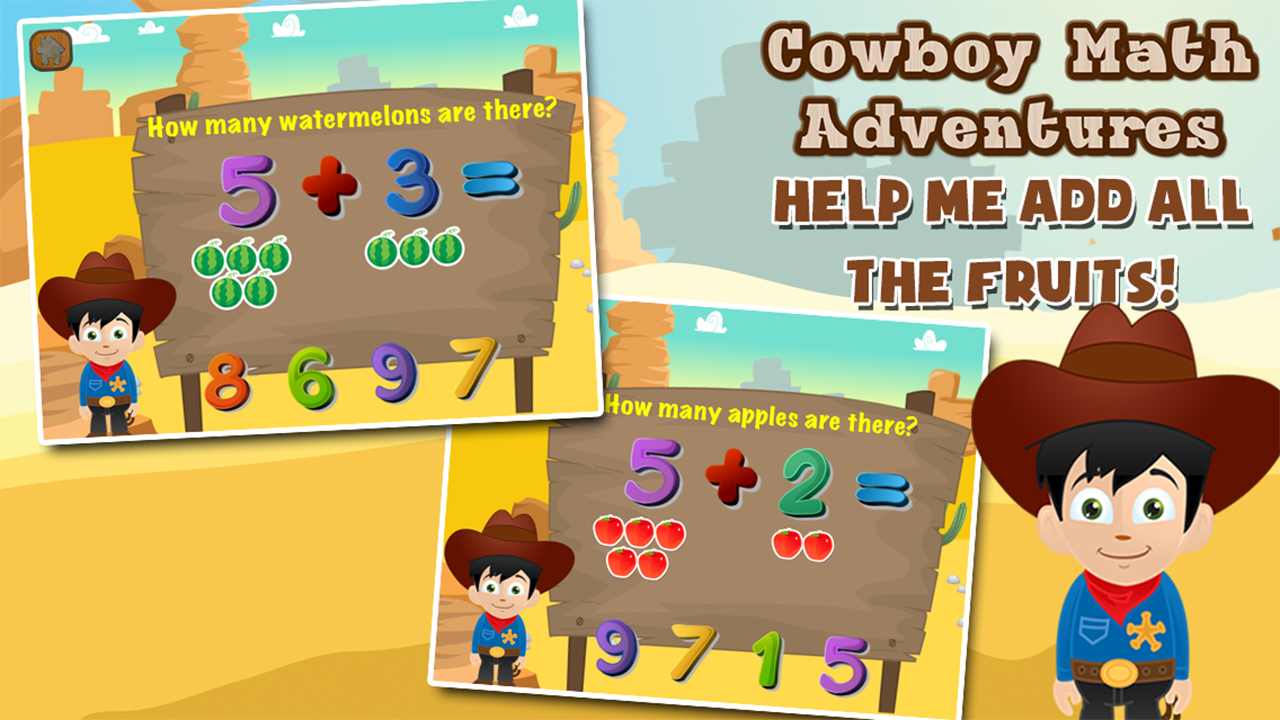 Cowboy Preschool Math Games скачать бесплатно Детские на Android из  каталога RuStore от Sam Witteveen