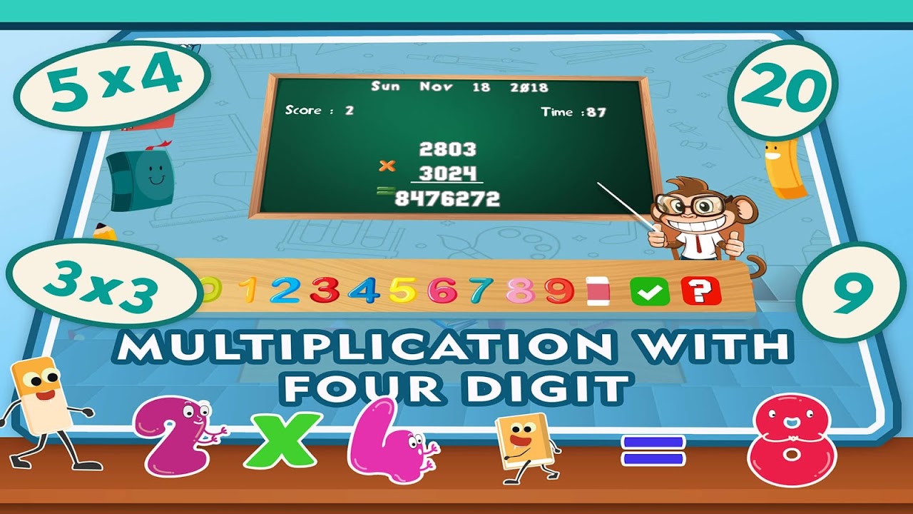 Math Multiplication Quiz Kids 4th Grade Games скачать бесплатно Детские на  Android из каталога RuStore от The Learning Apps - Educational Apps for kids