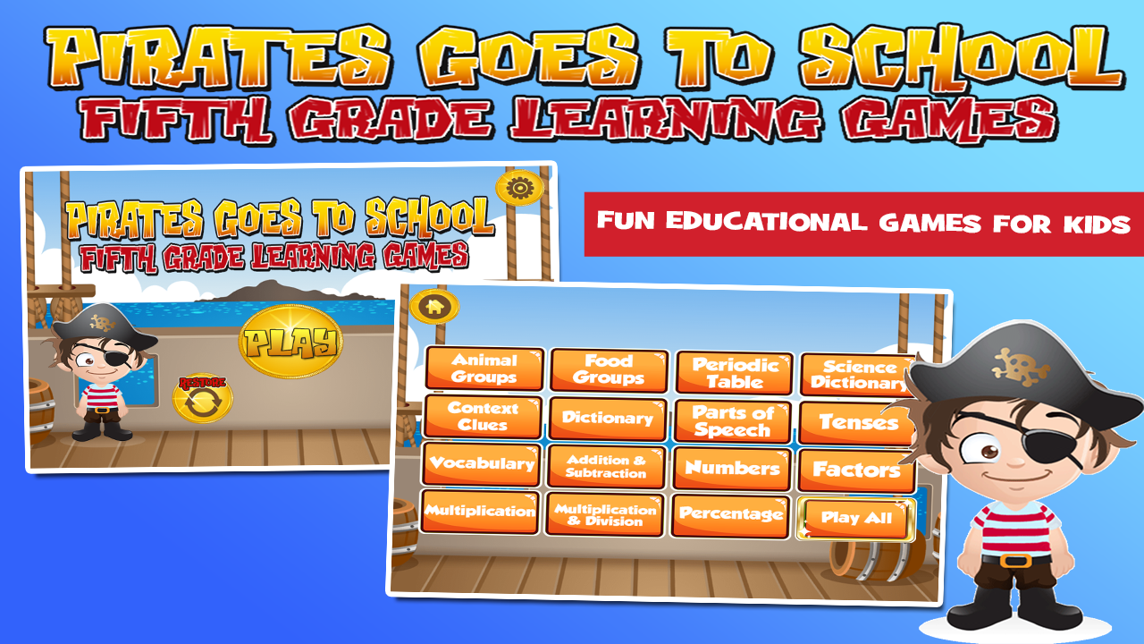 Pirates Fifth Grade Learning скачать бесплатно Детские на Android из  каталога RuStore от Sam Witteveen