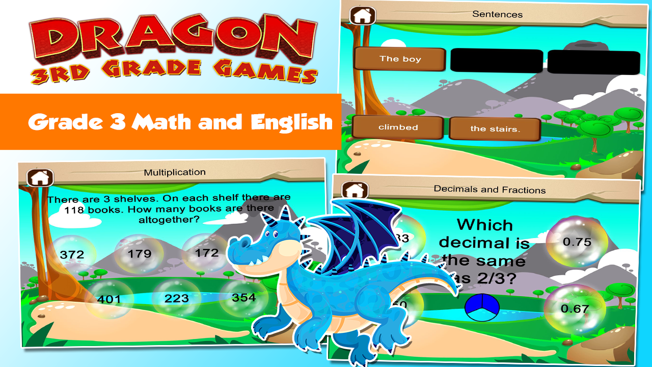 3rd Grade Dragon Kids Games скачать бесплатно Детские на Android из  каталога RuStore от Sam Witteveen