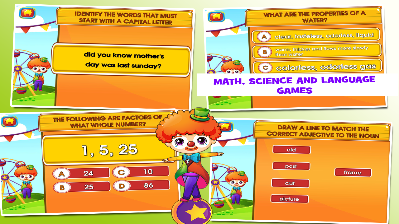 Circus Fourth Grade Games скачать бесплатно Детские на Android из каталога  RuStore от Sam Witteveen