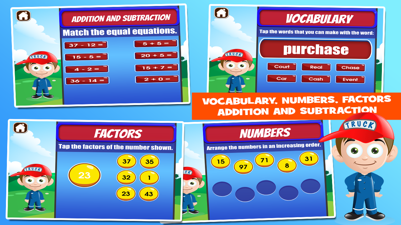Trucks Fifth Grade Learning Games скачать бесплатно Детские на Android из  каталога RuStore от Sam Witteveen