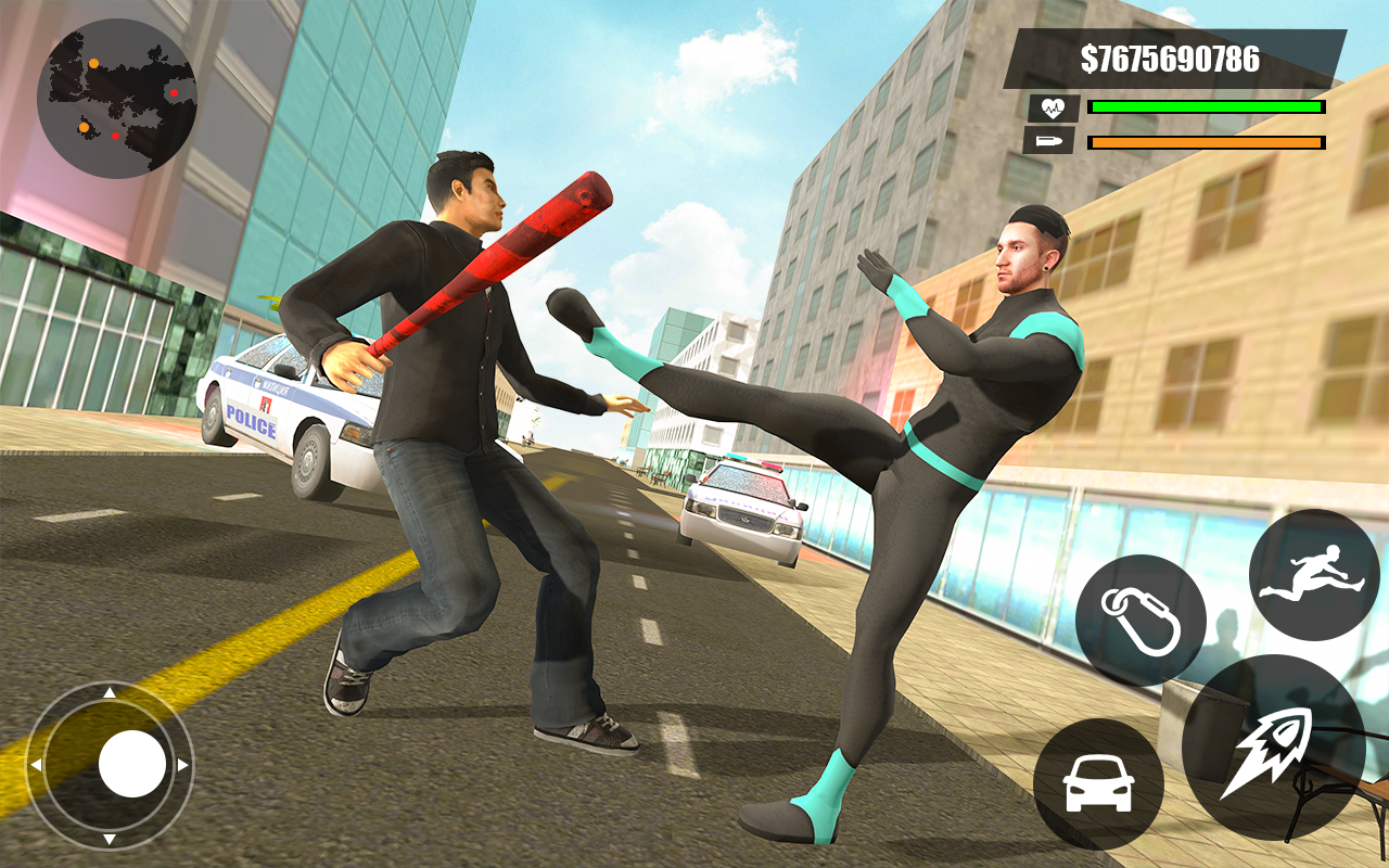 Green Rope Hero Crime City Games – Gangstar Crime скачать бесплатно Экшен  на Android из каталога RuStore от farzan_3