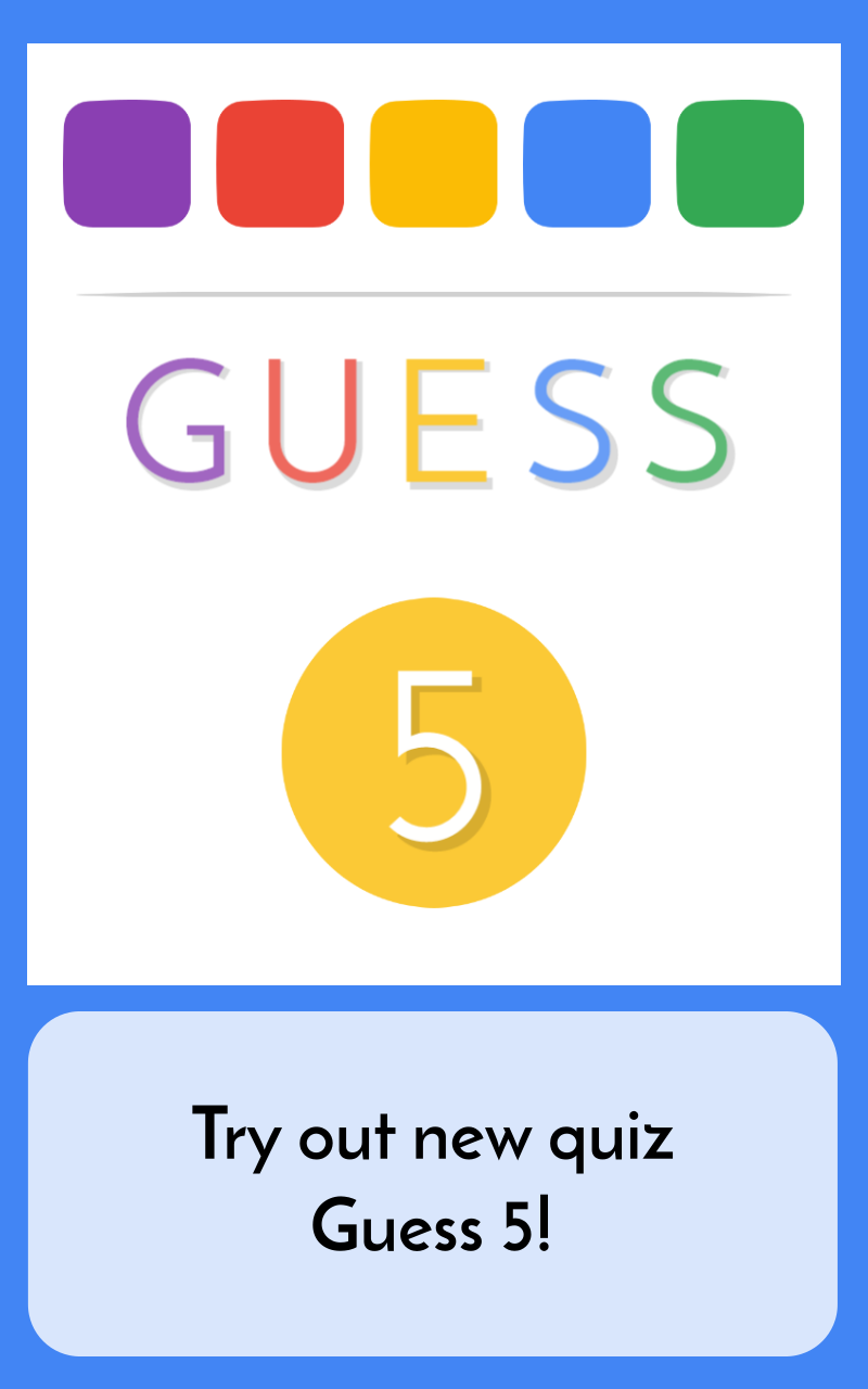 Guess 5 - Words Quiz скачать бесплатно Головоломки на Android из каталога  RuStore от Zebi24 Games