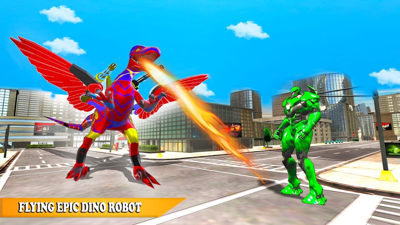 Flying Dinasaur Robot Car Transform: Dino Games скачать бесплатно  Симуляторы на Android из каталога RuStore от HATCOM Inc.