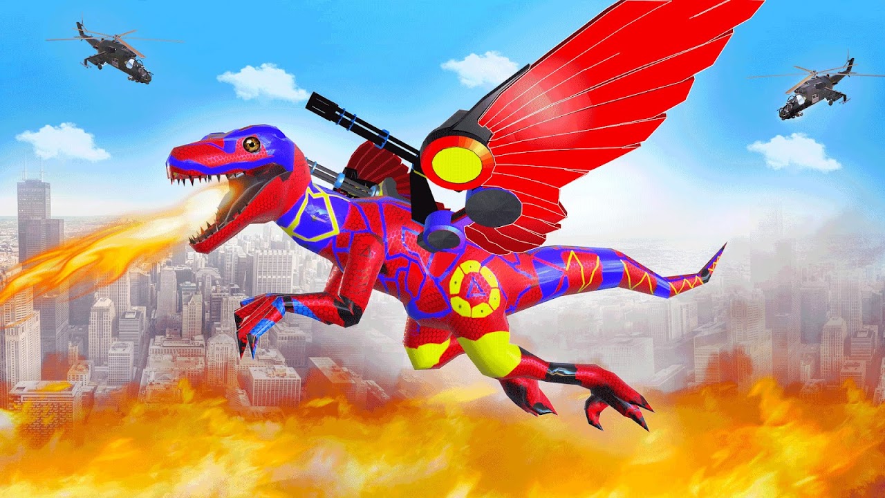 Flying Dinasaur Robot Car Transform: Dino Games скачать бесплатно  Симуляторы на Android из каталога RuStore от HATCOM Inc.