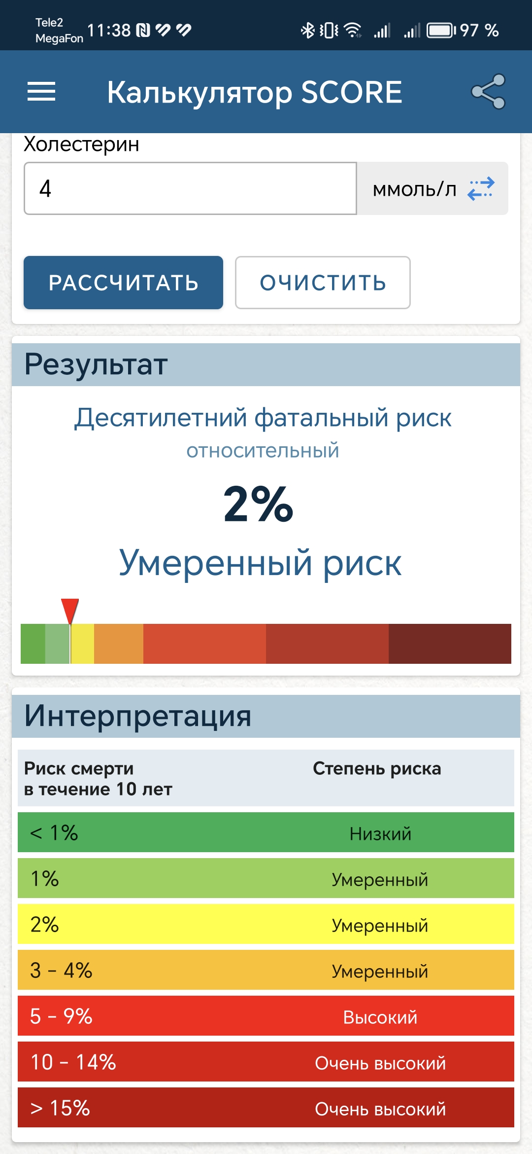 Шкала SCORE, SCORE2 скачать бесплатно Здоровье на Android из каталога  RuStore от Голубенко Сергей Викторович