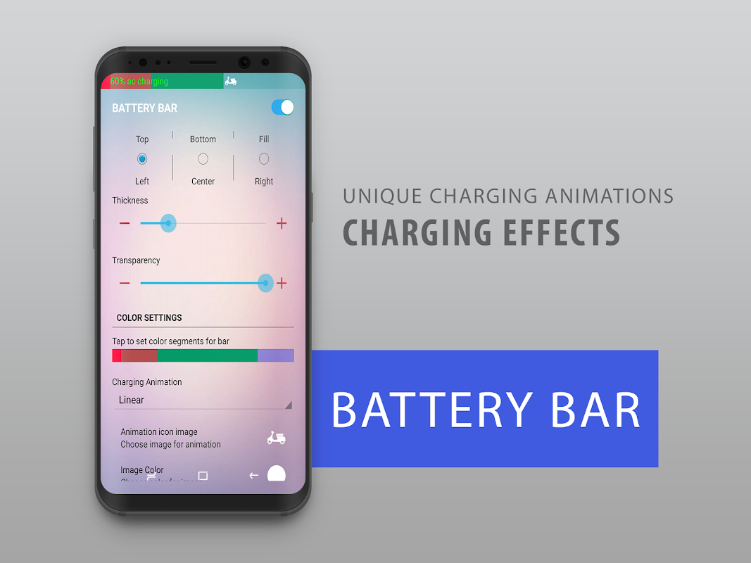 Battery Bar - Energy Bar - Power Bar скачать бесплатно Полезные инструменты  на Android из каталога RuStore от Yogesh Dama