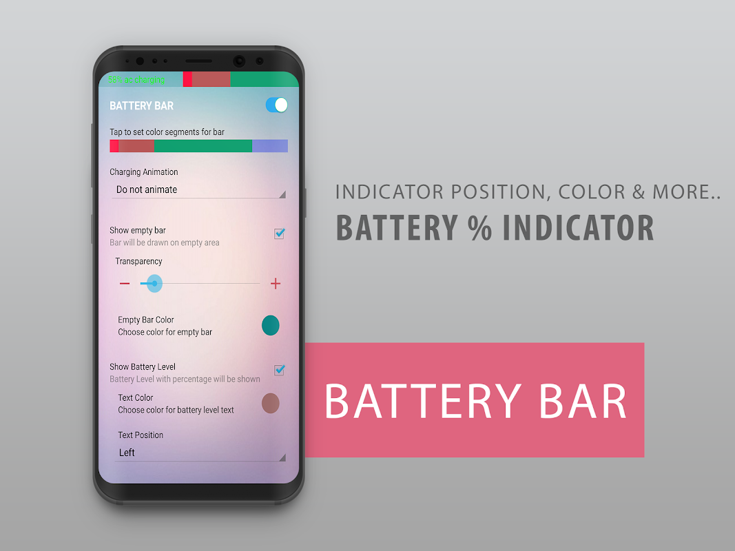 Battery Bar - Energy Bar - Power Bar скачать бесплатно Полезные инструменты  на Android из каталога RuStore от Yogesh Dama