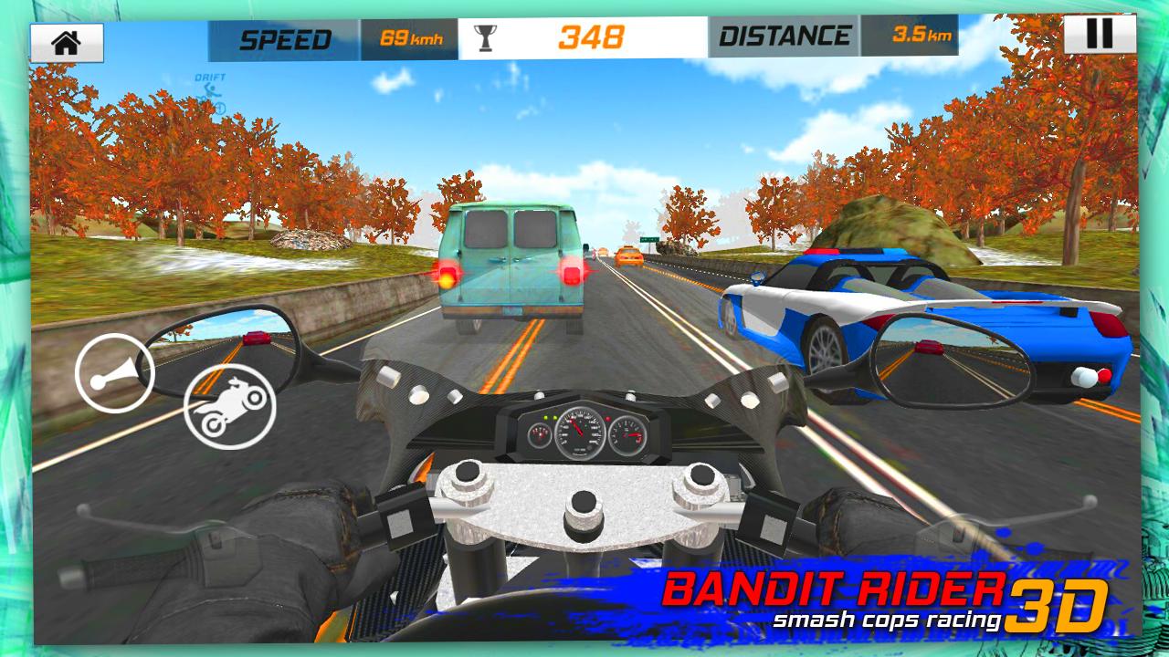 Bandit Rider 3D: Smash Cops Racing скачать бесплатно Гоночные на Android из  каталога RuStore от Lemon Fresh Studio