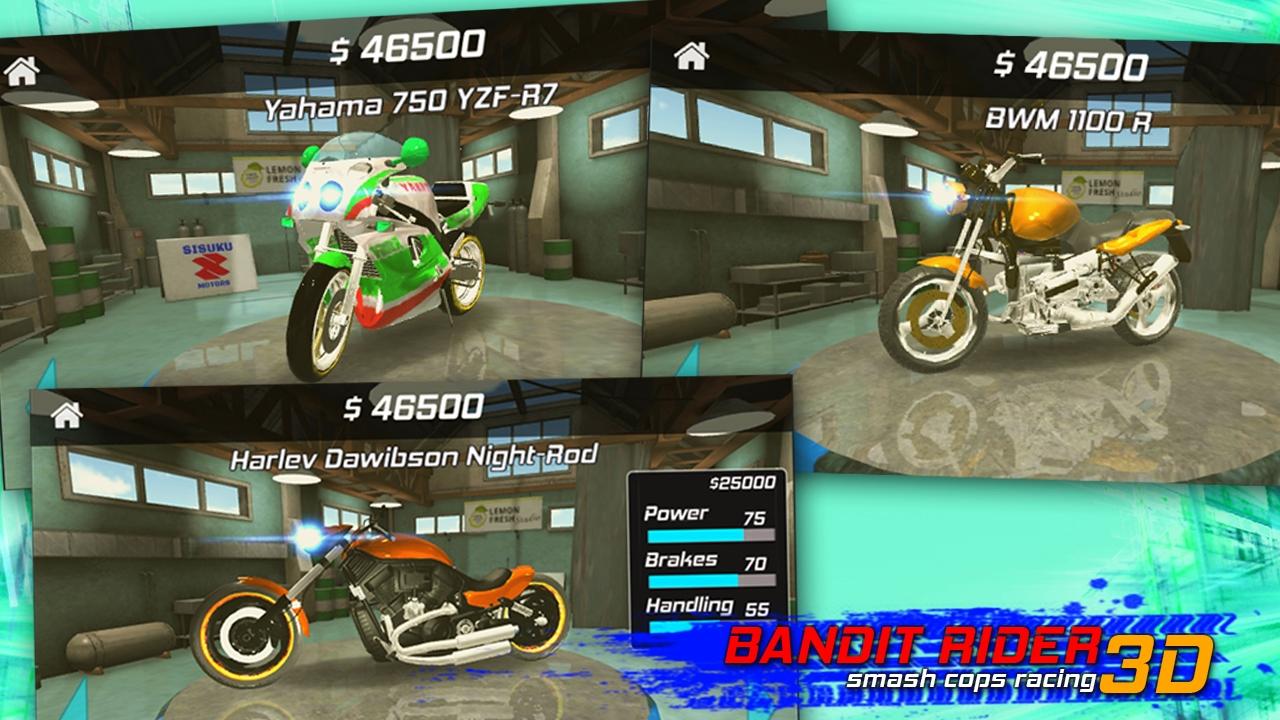 Bandit Rider 3D: Smash Cops Racing скачать бесплатно Гоночные на Android из  каталога RuStore от Lemon Fresh Studio