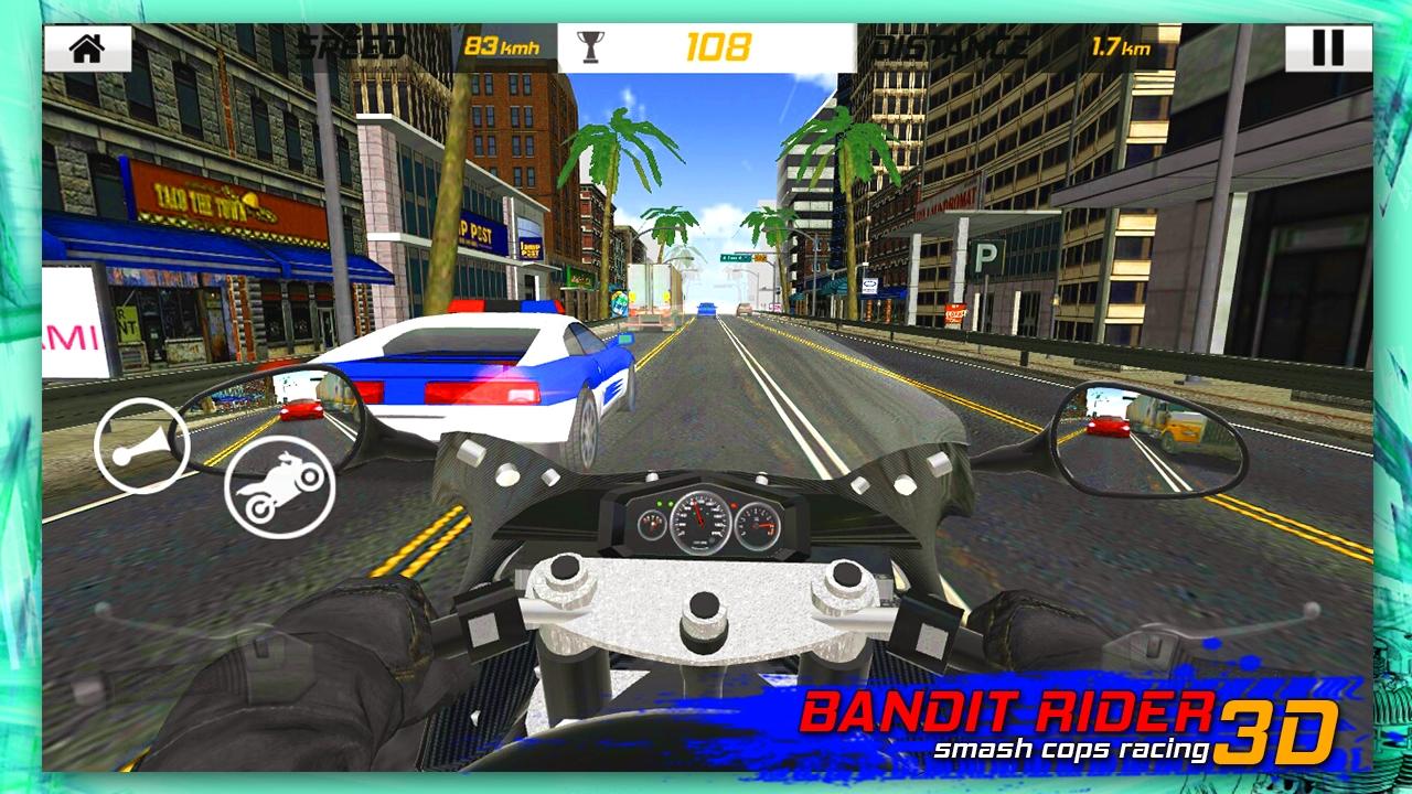 Bandit Rider 3D: Smash Cops Racing скачать бесплатно Гоночные на Android из  каталога RuStore от Lemon Fresh Studio