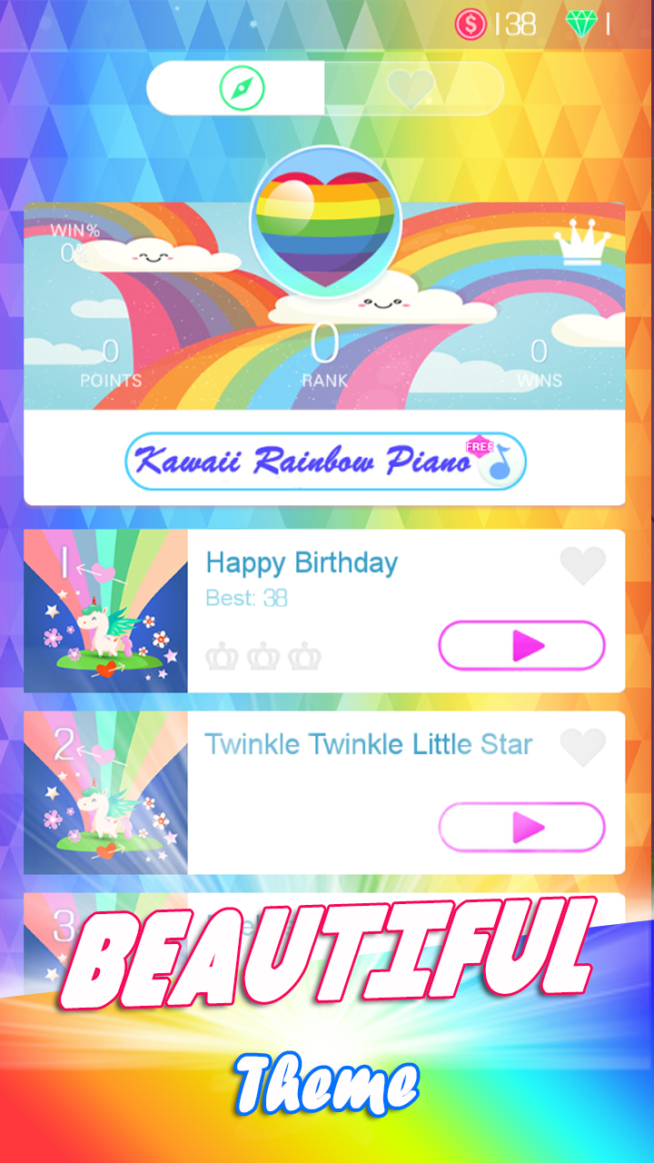 Kawaii Rainbow Piano Tiles - Cute Unicorn скачать бесплатно Музыкальные на  Android из каталога RuStore от Ama Zonz