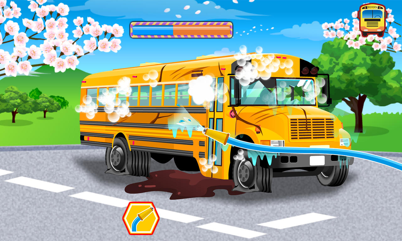 School Bus Car Wash скачать бесплатно Детские на Android из каталога  RuStore от GameKids.pro