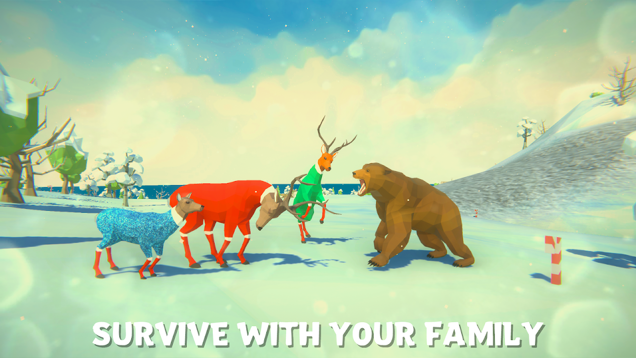 Deer Simulator Christmas Game 3D Family Xmas скачать бесплатно Симуляторы  на Android из каталога RuStore от SimpleLogicCompany