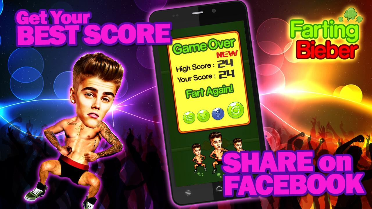 Bieber Games: Farting Bieber скачать бесплатно Аркады на Android из  каталога RuStore от Oi Ket Yong