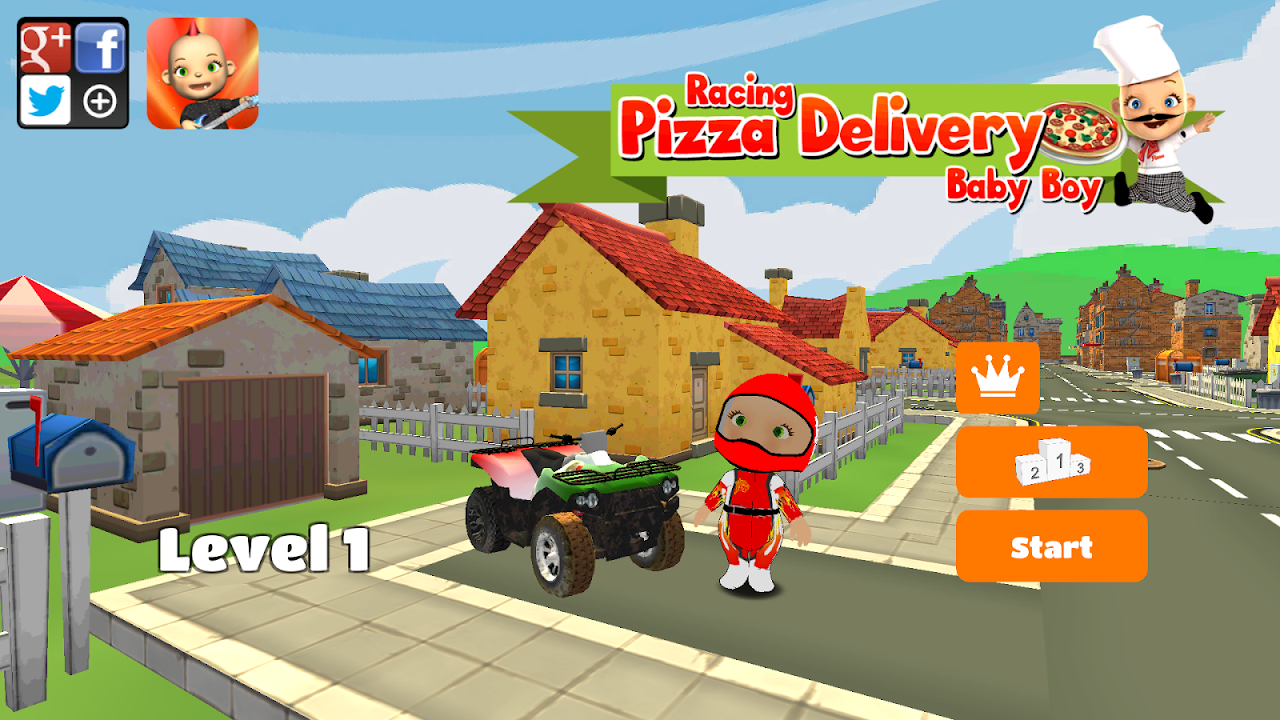 Racing Pizza Delivery Baby Boy скачать бесплатно Гоночные на Android из  каталога RuStore от Kaufcom Games Apps Widgets