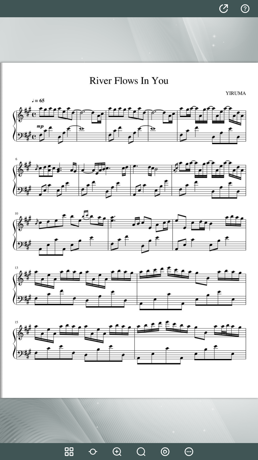 Ноты: Yiruma - River Flows In You скачать бесплатно Образ жизни на Android  из каталога RuStore от Albert Ein