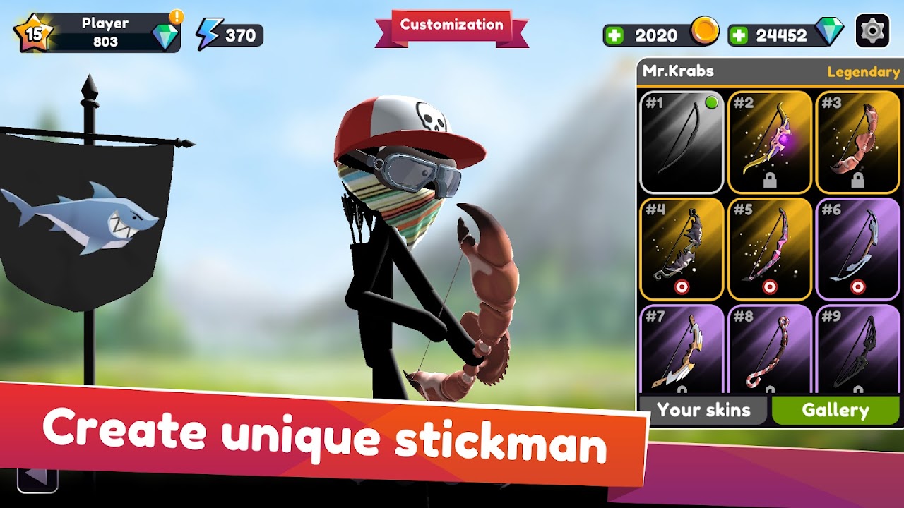 Stickman Archer Online: PvP скачать бесплатно Экшен на Android из каталога  RuStore от Aptoide