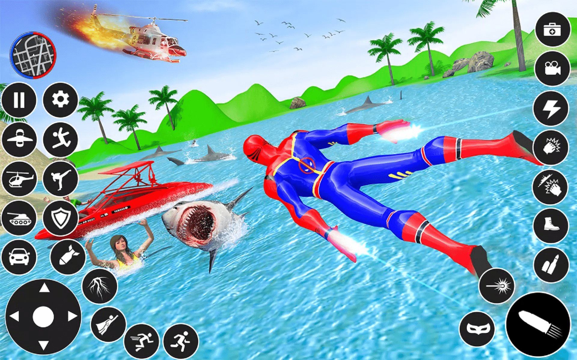 Superhero Rescue Mission: Flying Superhero Robot скачать бесплатно Экшен на  Android из каталога RuStore от Warrior Zone