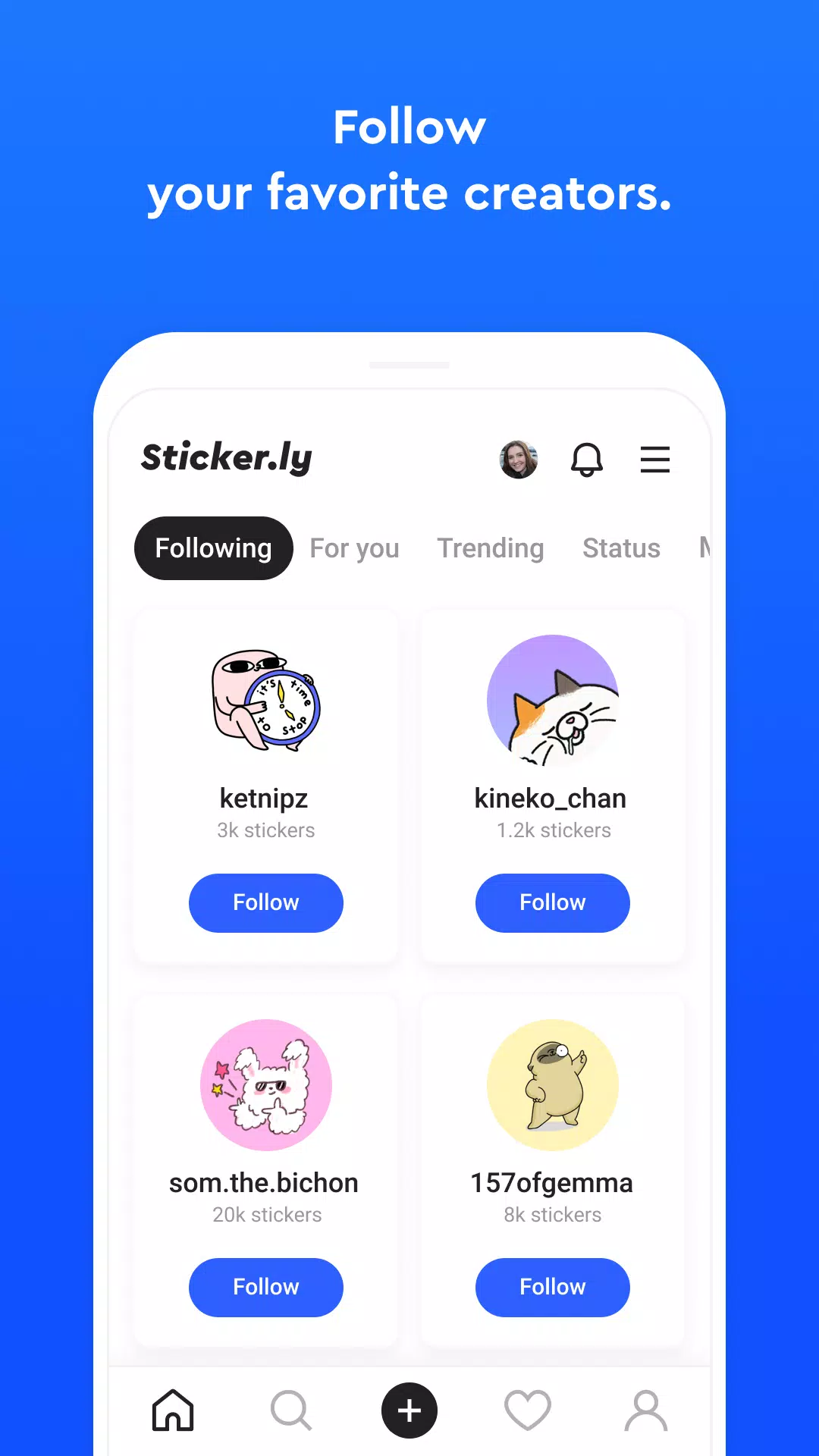 Sticker.ly - Sticker Maker скачать бесплатно Полезные инструменты на  Android из каталога RuStore от Naver Z Corporation